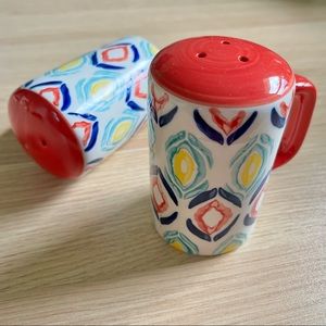 Hand-painted Ikat Salt and Pepper Shakers